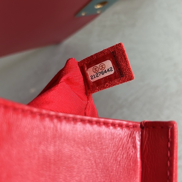 Chanel Boy Red Medium Quilted Leather Flap Bag - Picture 14 of 15